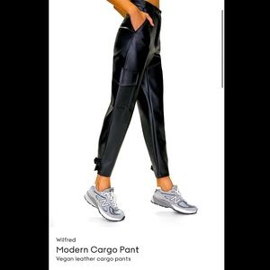 Wilfred Faux Leather Cargo Pants